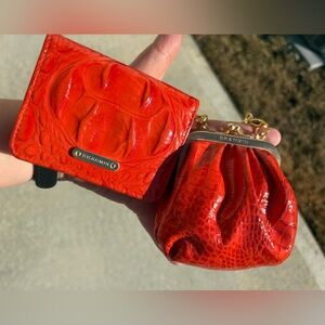 🧡❤️‍🔥🧡 NWOT Vintage Brahmin Accessory Set in Amaryllis Glossy 🧡❤️‍🔥🧡